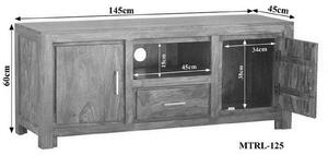 METRO LIFE #125 Mobile TV in legno di sheesham - laccato / life honey 145x45x60