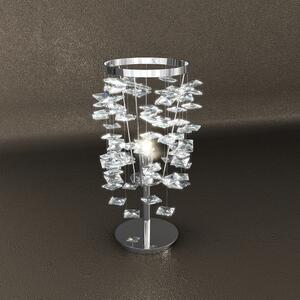 Lampada Da Scrivania Contemporanea Flare Metallo Cromo Cristallo 1 Luce G9