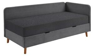 Letto singolo imbottito grigio scuro con contenitore con materasso incluso 90x200 cm Cabana – Meise Möbel