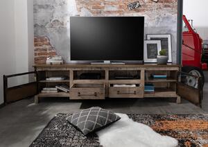 Mobile TV in legno di Mango 220x40x60 marrone laccato HEAVY INDUSTRY #235