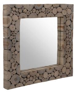 Specchio in legno di Teak 50x50x5 bianco laccato UNIKA