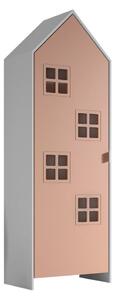 Armadio per bambini rosa e bianco in legno di pino 37x172 cm Casami Bruges - Vipack