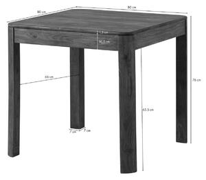 Tavolo da pranzo in legno di Sheesham / Acacia 80x80x76 noce cerato TORONTO