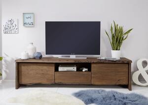 Mobile TV in legno di Acacia 191x45x50 marrone laccato PURE ACACIA #802
