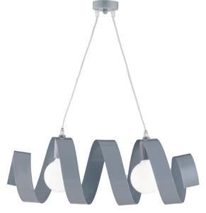 Sospensione Moderna Helix 2 Luci In Ferro Laccato Grigio