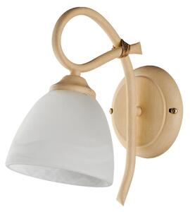 Applique 1 Luce Dallas BeLight Ferro Battuto Avorio Vetro Bianco Classico