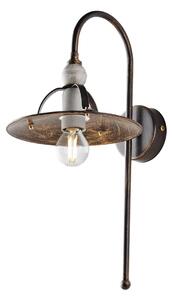 Applique Cantina Stile Industrial 1 Luce Ferro Marrone E Oro