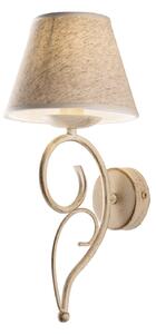 Applique 1 Luce Vienna Ferro Avorio E Oro Con Paralume In Pvc