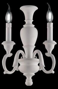 Applique Shabby Chic Fiorenza Legno Bianco 2 Luci E14