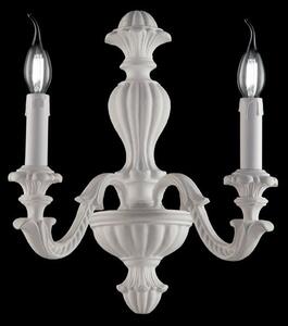 Applique Shabby Chic Leonardo Legno Bianco 2 Luci E14