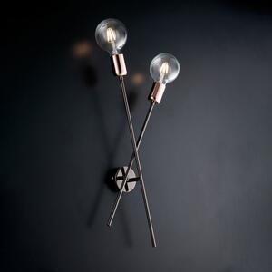 Applique Moderna Bloom Metallo Cromo Nero Rame 2 Luci E27