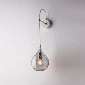Applique Moderna Pluvia Metallo Grigio Fumè 1 Luce E14