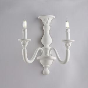 Applique Shabby Chic Lucca Legno Bianco 2 Luci E14