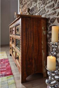 NATURE OF SPIRIT #59 Cassettiera in legno riciclato - laccato / multicolore 130x40x85