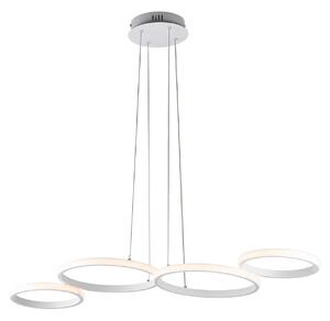 Sospensione Moderna Atena Alluminio Bianco Led Integrato 48 W Cct E Telecomano