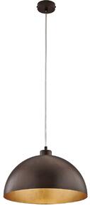Sospensione Industrial 1 Luce Marcus In Ferro Laccato Ruggine E Oro Diam 35