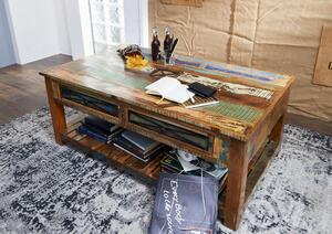 Tavolino da salotto in legno di Legno riciclato 140x80x55 multicolore laccato NATURE OF SPIRIT #108