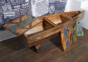Tavolino da salotto in legno di Legno riciclato 155x52x45 multicolore laccato NATURE OF SPIRIT #106