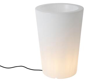 Lampada da terra per esterno bianca con vaso da fiori 60 cm IP44 - Verano