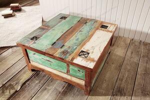 Tavolino da salotto in legno di Legno riciclato 90x90x45 multicolore laccato NATURE OF SPIRIT #07