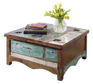 Tavolino da salotto in legno di Legno riciclato 90x90x45 multicolore laccato NATURE OF SPIRIT #07