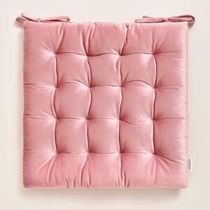 Cuscino per sedia in velluto rosa 40x40 cm