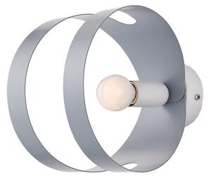 Applique Moderna 1 Luce Peter In Ferro Bianco Grigio Taglio Laser