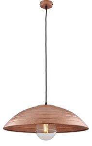 Sospensione 1 Luce Sender In Ferro Laccato Nero Con Decoro Rame