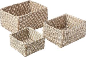 Set 3 scatole portaoggetti in fibra naturale Aleya