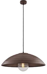 Sospensione 1 Luce Sender In Ferro Laccato Nero Con Decoro Ruggine