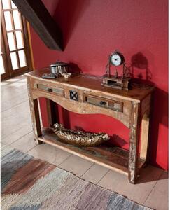 Tavolino da consolle in legno di Legno riciclato 115x30x76 multicolore laccato NATURE OF SPIRIT #03