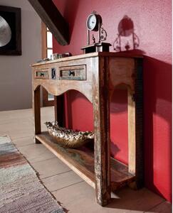 Tavolino da consolle in legno di Legno riciclato 115x30x76 multicolore laccato NATURE OF SPIRIT #03