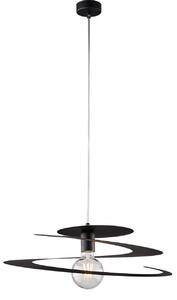 Sospensione Moderna 1 Luce Spring Ferro Laccato Nero Taglio Laser