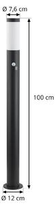 Lindby Statius lampione, nero/opal, ferro, sensore, 100cm