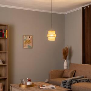 TK Lighting Lampada a sospensione Calisto, Jute, marrone naturale, 1 luce, Ø 20 cm