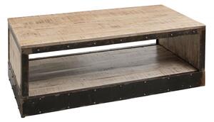 Tavolino da salotto in legno di Mango 112x61x43 marrone laccato HEAVY INDUSTRY #264