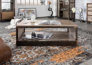 Tavolino da salotto in legno di Mango 112x61x43 marrone laccato HEAVY INDUSTRY #264