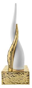 Bongelli preziosi Corno portafortuna Intrecciato base elegante h 20 - varie colorazioni BIANCO ORO