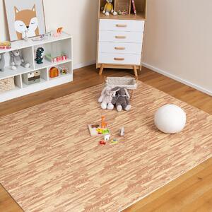 Costway Tappeto puzzle effetto legno in schiuma EVA 61x61cm, Tappetini a incastro con bordi perimetrali copertura 4,5 M²