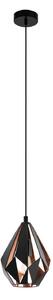 EGLO Lampada a sospensione Carlton, nero/rame, Ø 20,5cm