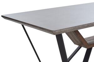Tavolo da pranzo industriale con piano in MDF impiallacciato effetto cemento gambe in metallo 180 x 90 cm stile moderno sala da pranzo Beliani