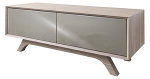TROMSO #007 Mobile Tv in legno di acacia e vetro - laccato / crema 125x45x45