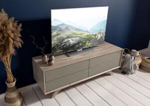 TROMSO #006 Mobile Tv in legno di acacia e vetro - laccato / crema 145x45x50