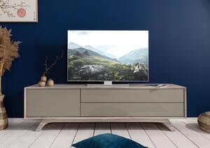 TROMSO #005 Mobile Tv in legno di acacia e vetro - laccato / crema 180x45x50