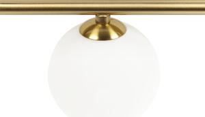 Lampada da parete con 4 luci a forma di globo e paralume in vetro base metallo dorato stile moderno Beliani