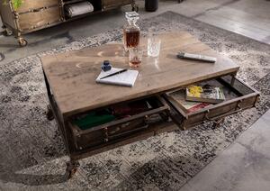 Tavolino da salotto in legno di Mango 110x60x50 marrone laccato HEAVY INDUSTRY #222