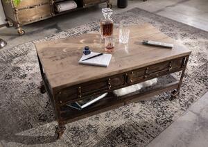 Tavolino da salotto in legno di Mango 110x60x50 marrone laccato HEAVY INDUSTRY #222