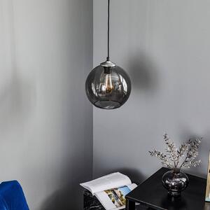 Solbika Lighting Lampada a sospensione con paralume a sfera in vetro grigio fumo Ø25cm