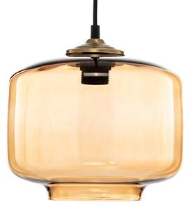 Solbika Lighting Lampada a sospensione a tubo con paralume in vetro marrone chiaro Ø 25cm