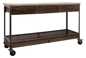 Tavolino da consolle in legno di Mango 150x45x90 marrone laccato HEAVY INDUSTRY
